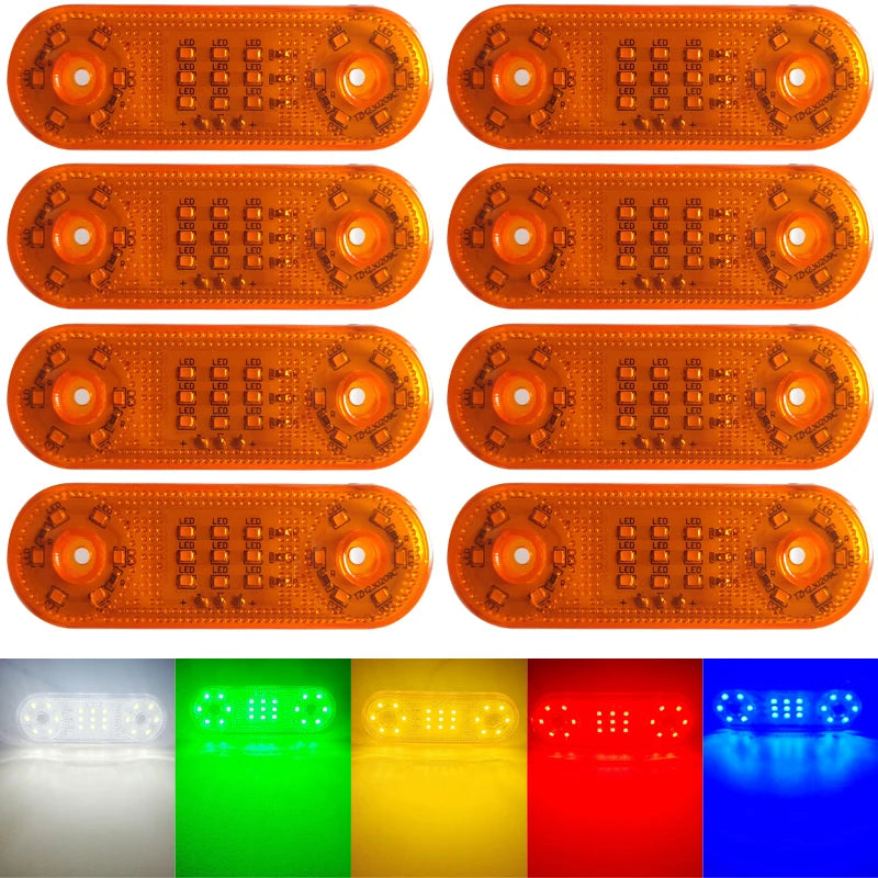 LED Side Marker Indicator Car Lights Front Rear Tail Clearance Lamp DC 12V 24V Universial Light for Bus Truck Lorry Trailer Boat