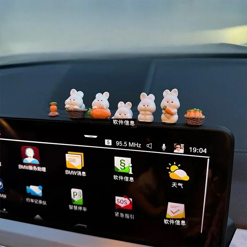 Car Interior Accessories, Car Accessories, Creative Internet Celebrity, Cute Cartoon Rabbit, Center Console Screen Decoration