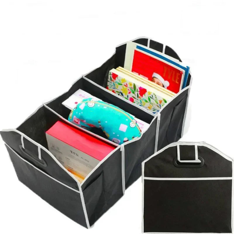 Car Multi-Pocket Trunk Organizer Large Capacity Folding Storage Bag Trunk Stowing Tidying Trunk Organizer Car Stuff Accessory