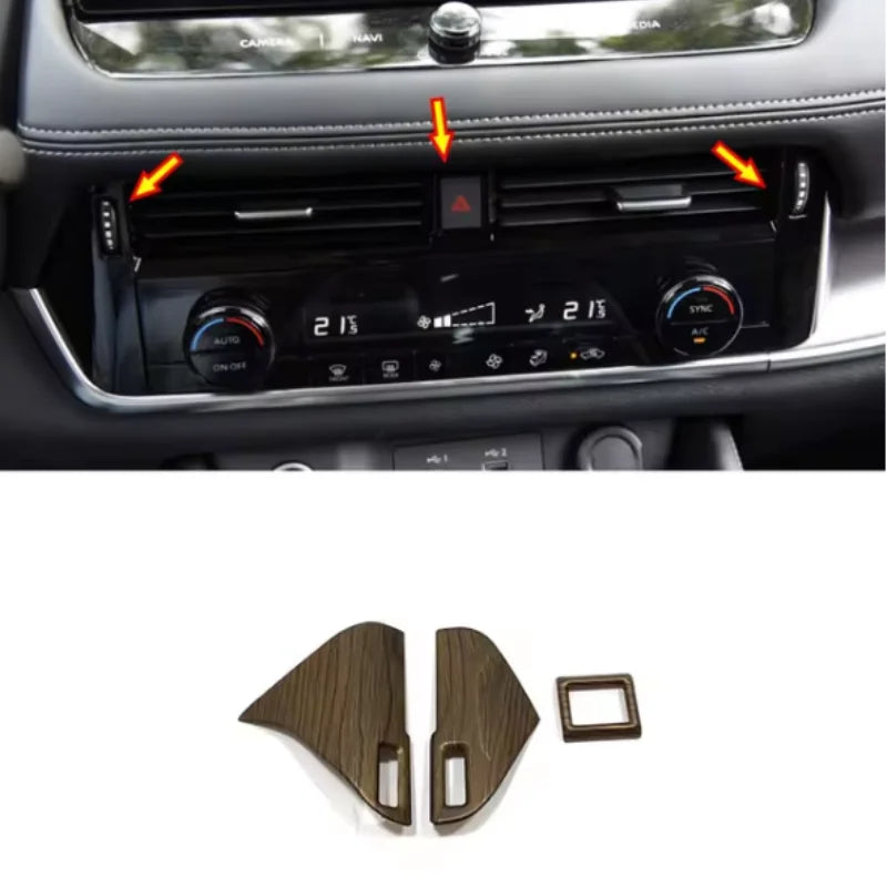 For Nissan X-Trail T33 Rogue 2021 2022 2023 ABS Interior Accessories Center Air Conditioning AC Outlet Vent Frame Trims