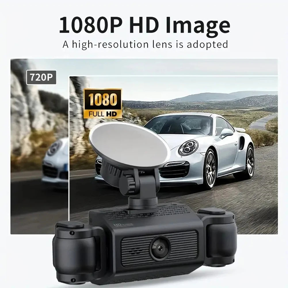 4 Channel 1080P Dash Cam Front and Rear Inside Car Dash Camera Night Vision Driving Video Recorder for Cars