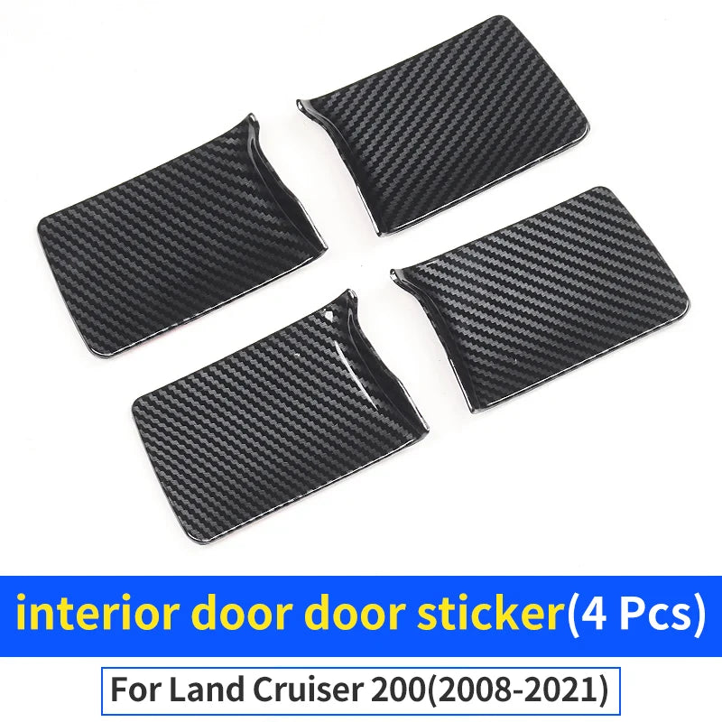 For 2008-2021 Land Cruiser 200 LC200 Interior Design Accessories Upgrade Decorative Car Door Carbon Fiber Texture Handle Panel