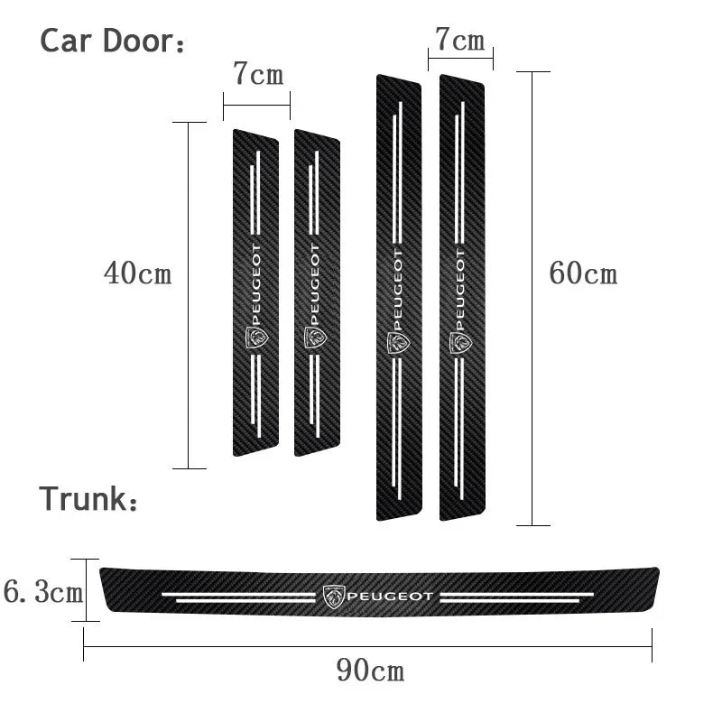 Car Accessories Car Door Sill Protector Welcome Pedal Decoration Leather Stickers For New Peugeot 206 208 207 3008 308 2008 107