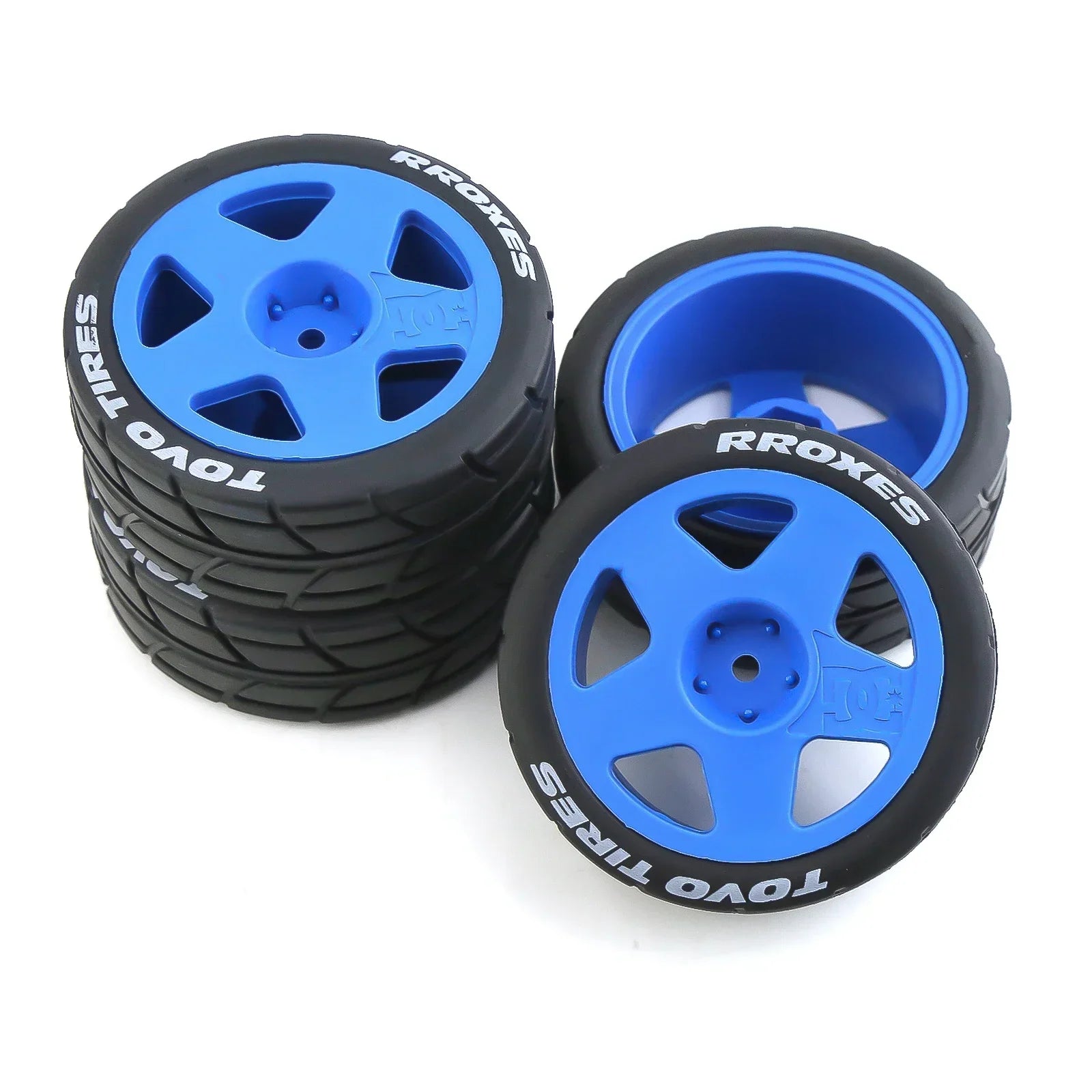 4pcs 65mm Rubber Tire Wheel Tyre 12mm Hex for Tamiya TT01 TT01E TT02 TT02B XV01 TA06 PTG-2 1/10 RC Racing Car Upgrades Parts