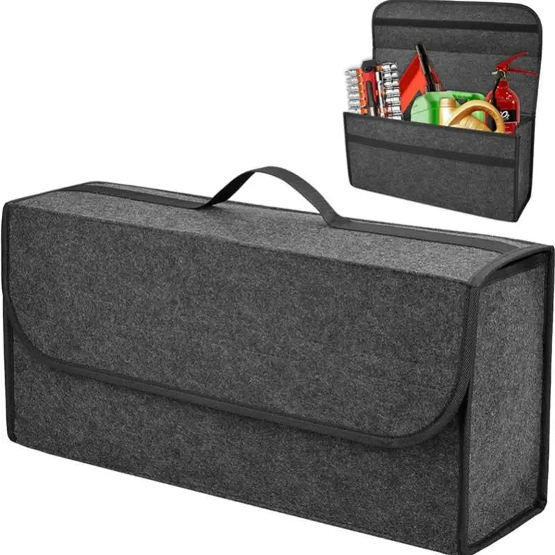 Large Anti-Slip Organizer For Car Trunks – Soft Felt Storage Box With Compartments