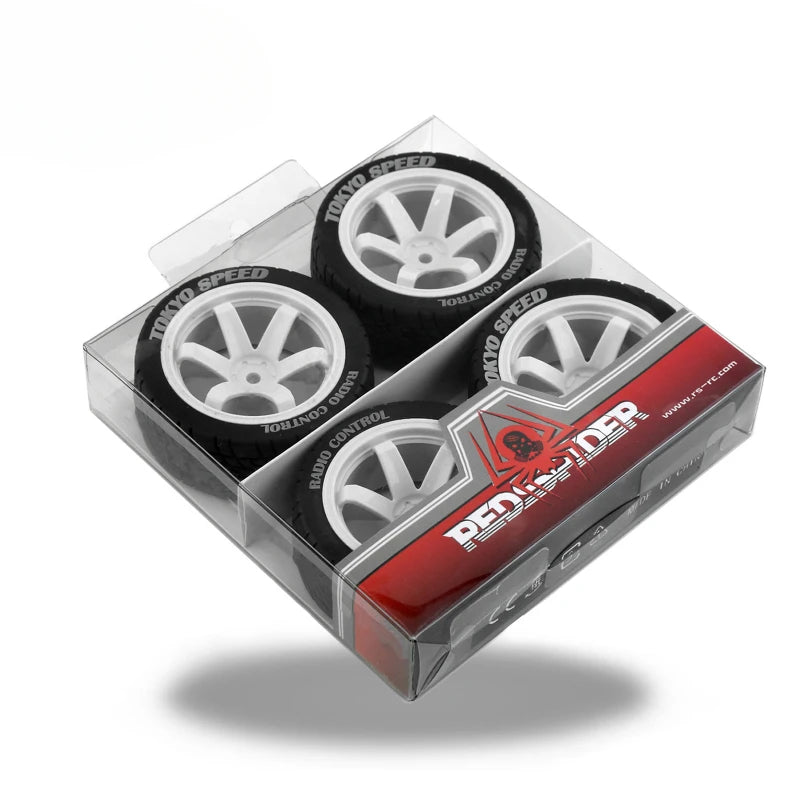 RS RC 1/10 RC Rally Racing Wheels Tires On Road Car Rubber Tyres 12mm Hex for HPI KYOSHO Tamiya XV02 XV01 TA06 TT01 TT02 PTG2