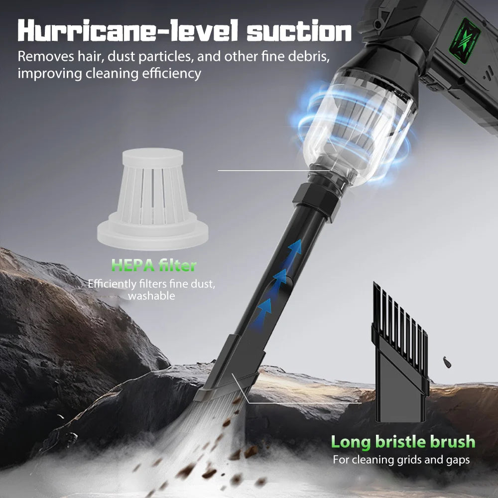 990000RPM Powerful Air Blower Vacuum Dust Cleaner Type-C Charging Strong Winds 60m/s Brushless Turbo Jet Blower Car Air Duster