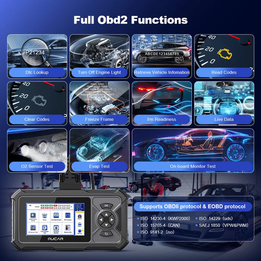MUCAR CDE900 Pro OBD2 Auto Scanner tool Diagnostic tools 4 system ABS SRS ECM TCM full system 28 resets Lifetime Free update