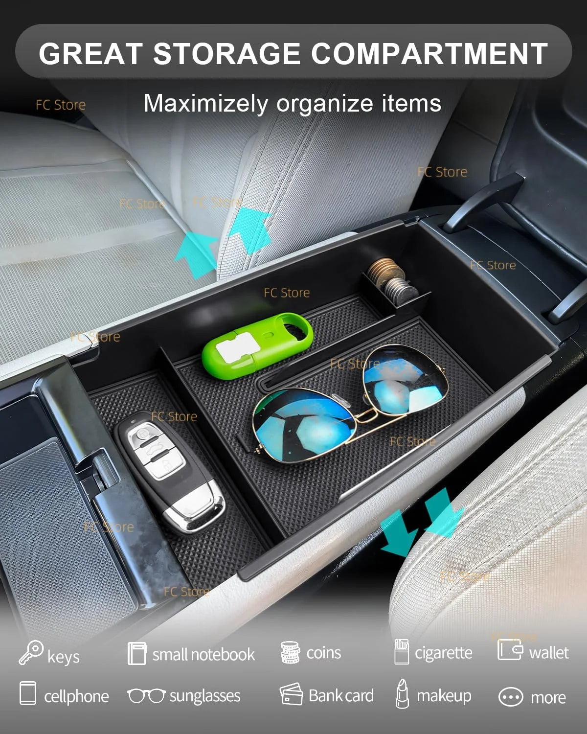 For Kia K5 2025 Center Console Organizer Tray Middle Console Organizer For 2025 K5 GT-Line GT EX LXS Accessories Armrest Storage