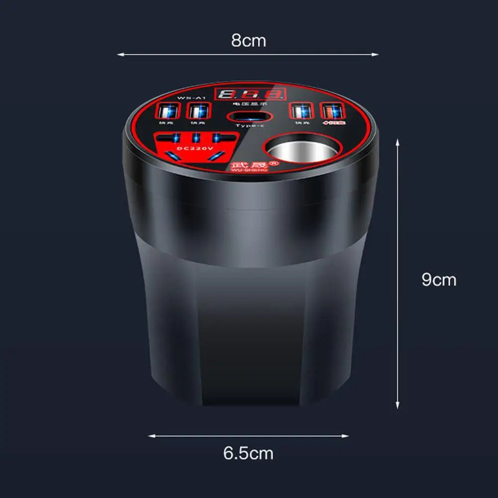 Car Power Inverter 12V/24V TO DC220V Converter Type-C Multi-function Charger Socket 120W Fast Charger Car Power Converter
