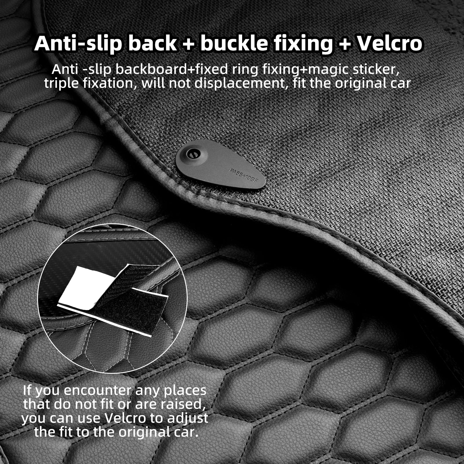Black Car Floor Mats Full Set Leather with Black Stitching for Ford Mustang 2010-2014 Waterproof Anti-Slip Interior Accessories