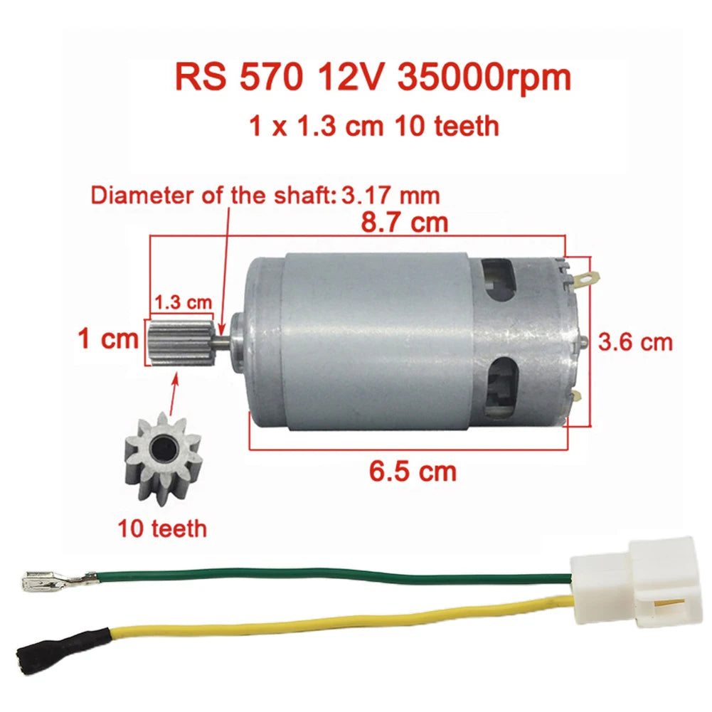 Motors For Kids Electric Car 550 RS390 RS380 12V 6V DL555 24V 10 Teeth 1 Cm Children's Toy Electric Vehicle Motor Replacement
