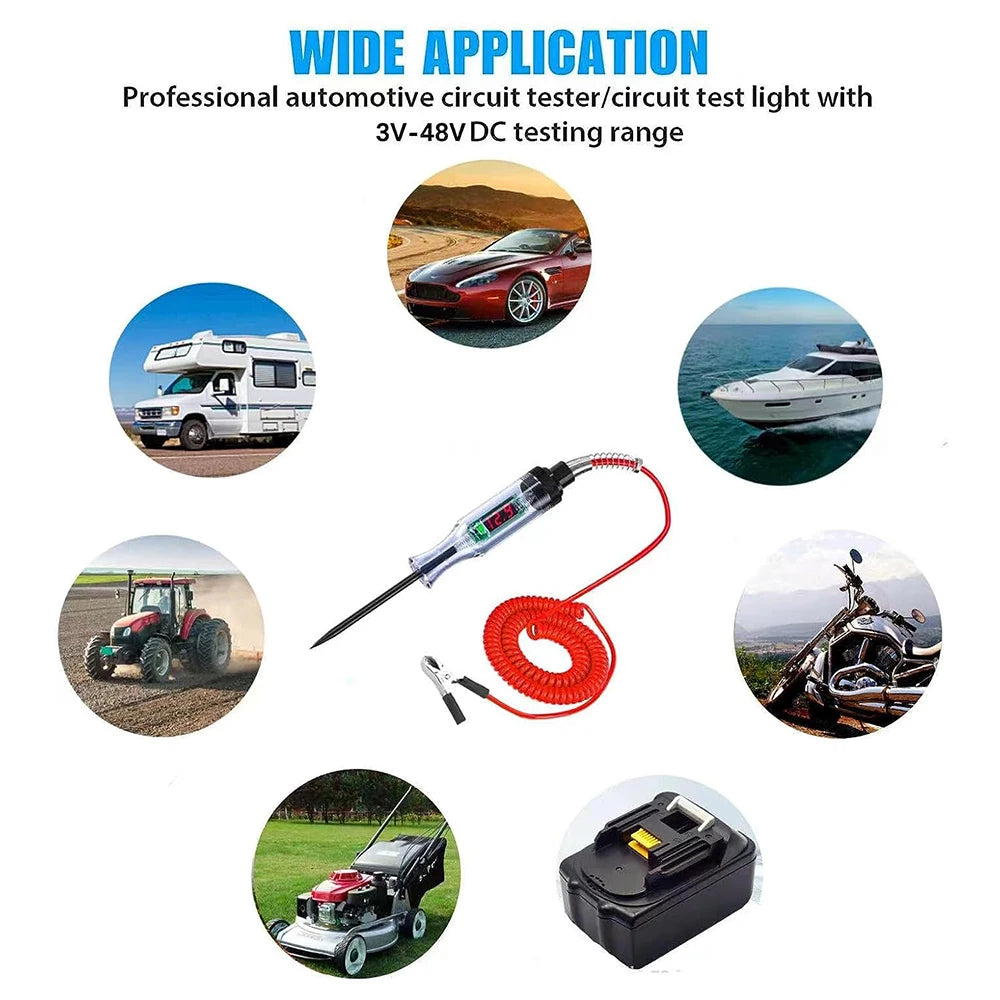 Car Truck Voltage Circuit Tester 6v 12v 24v  Auto Car Diagnostic Probe Test Pen Light Bulb Electric Measuring Pen Repair Tools