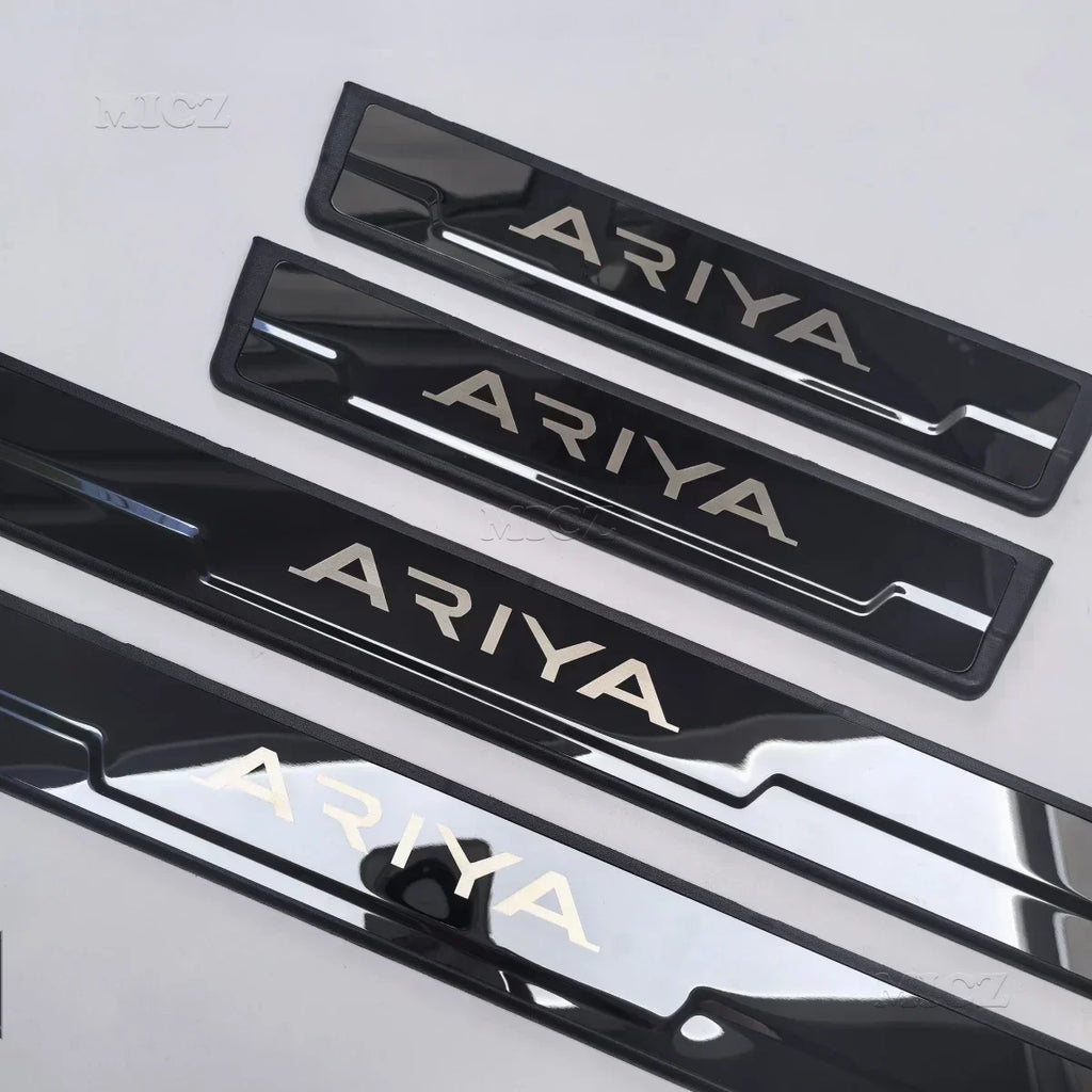 For Nissan ARIYA Accessory Stainless Chrome Car Door Sill Kick Plate Guard Pedal Protector Styling