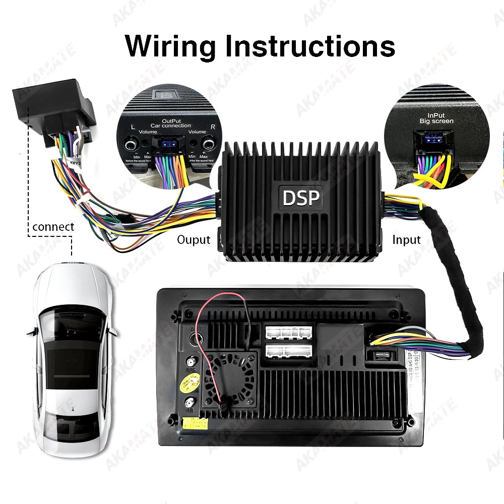 Car Radio Amplifier for Android Radio DSP Non destructive Modification Speaker Enhance Sound Car Audio Processor 4 Channel