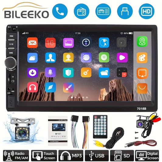 7 inch Double Din Car Stereo MP5 Media Player Touch Screen USB/TF/AUX Inputs 2 Din Autoradio with Mirror Link-Backup Camera