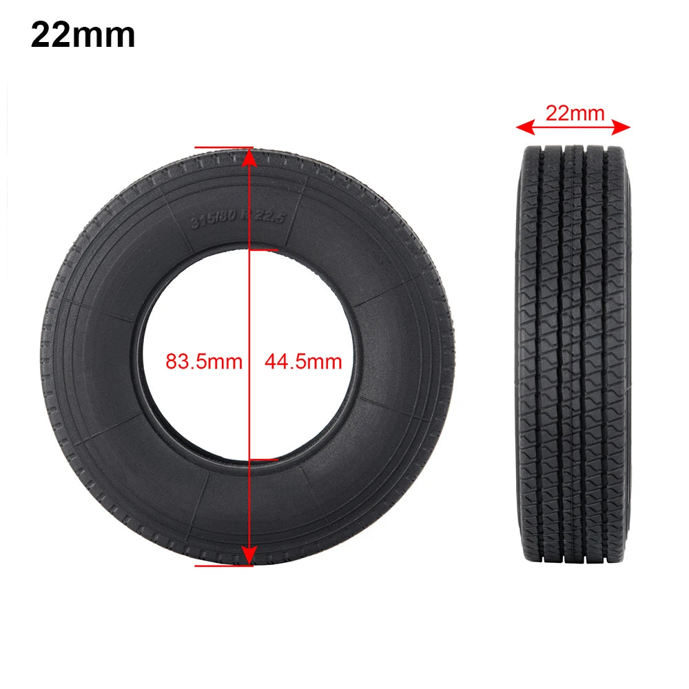 AXSPEED 2/4Pcs 22mm 25mm Front Rear Rubber Tyres Wheel Tires for Tamiya 1/14 RC Trailer Tractor Truck Car Upgrade Parts