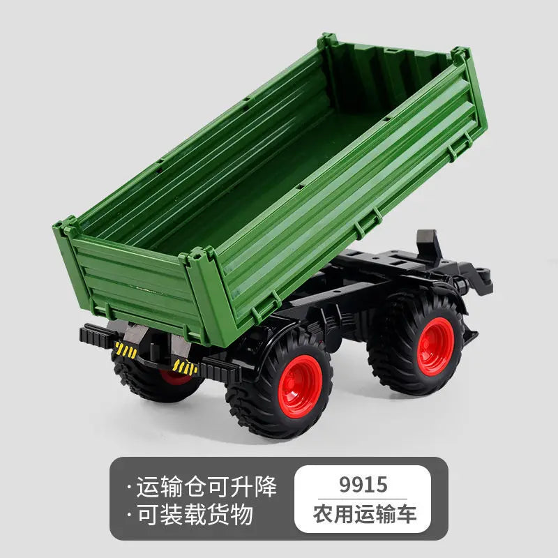 Tractor Toy Car Model Trailer and Accessories Simulation Children's Farmer Car
