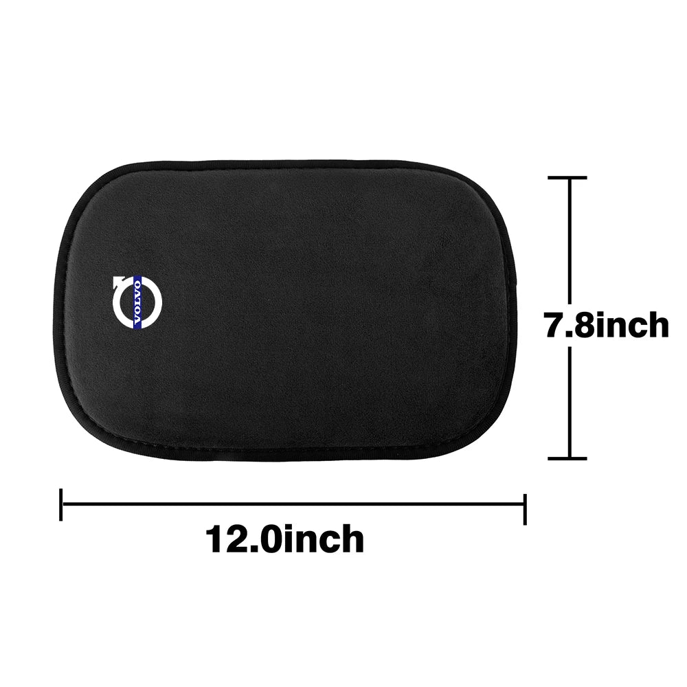 1PC Central Console Hand-held Fur Leather Protection Mat Auto Armrests soft Storage Box Pad For Volvo RDESIGN Auto Accessories