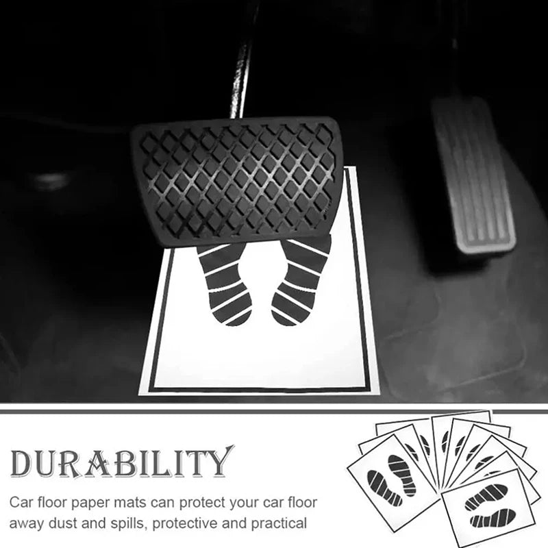 10/25Pcs Disposable Paper Foot Mats Portable Vehicle Foot Pads Folding Floor Mats Car Foot Pad Car Interior Accessories