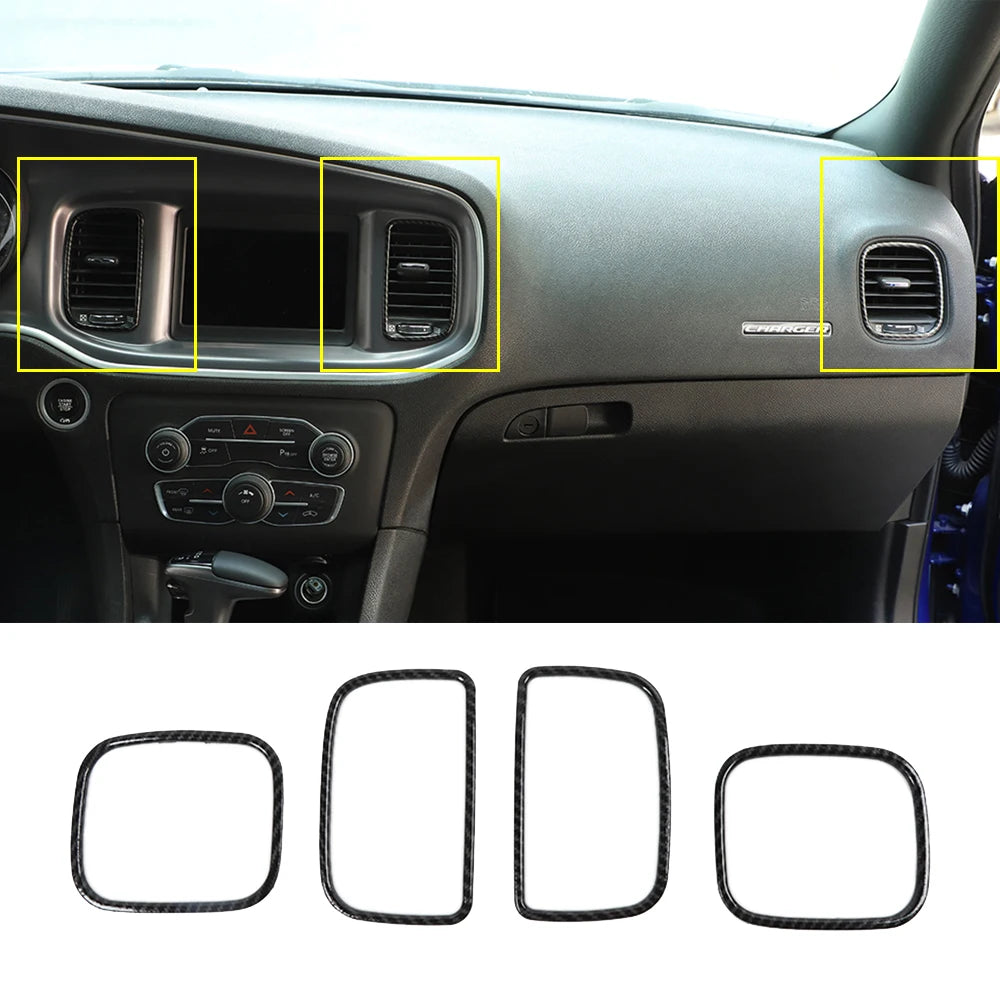 Car Dashboard A/C Vent Center Console Air Condition Outlet Panel Cover Trim for Dodge Charger 2011-2022 Interior Accessories
