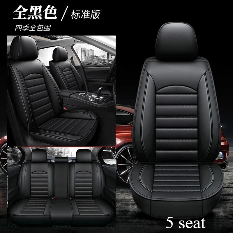 All Season Genuine Leather Full Coverage 5-Seater Car Seat Covers Summer Ready Universal Fit for Cars SUVs Trucks Premium Auto