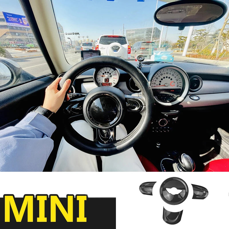 Car Decorative Cover Protective Shell Black Interior Modification ABS Plastic Sticker  For MINI Cooper R55 R56 R57 R58 R59 R60 1