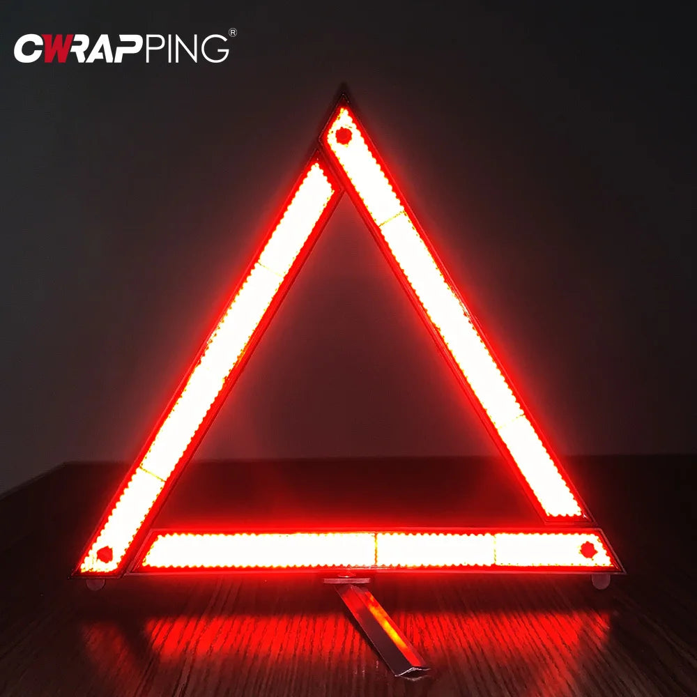Señal reflectante de advertencia de emergencia para coche, trípode triangular plegable, para remolque, camión, autocaravana, accesorios para coche