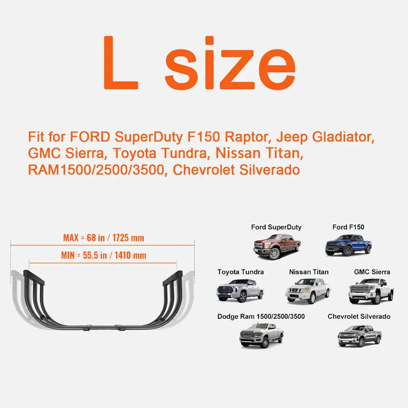 Truck Bed Extender Aluminum Tailgate Extender Adjustable Length Fits For F150 TUNDRA RAM Tacoma Ranger DMAX HILUX Pickup
