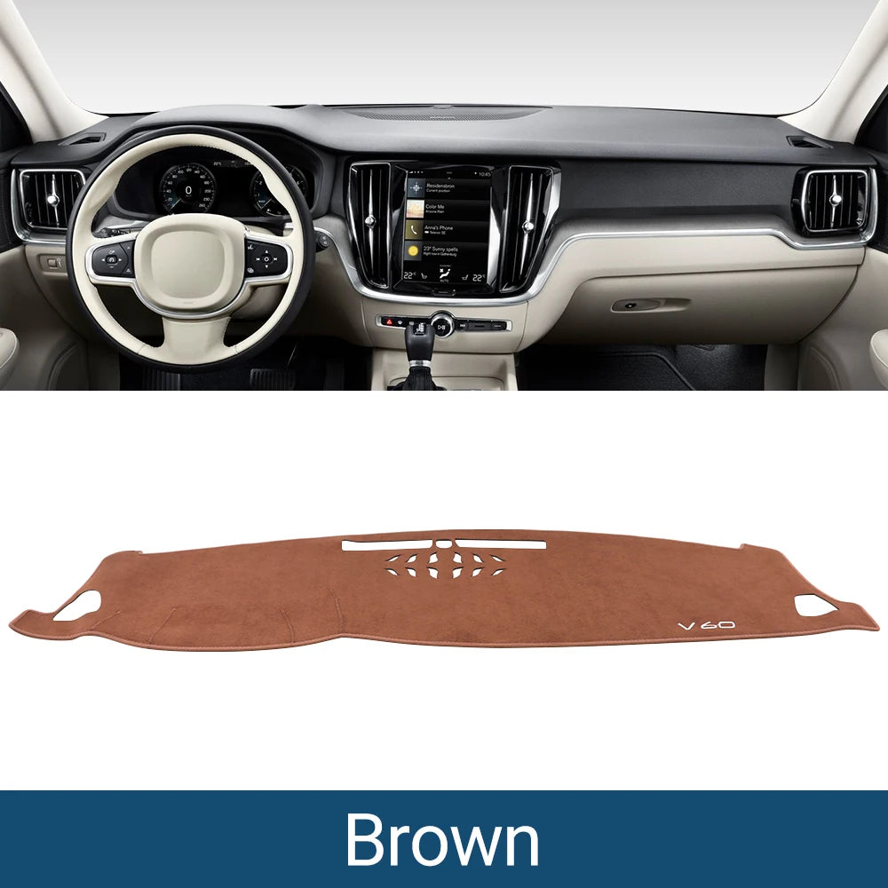 For Volvo V60 2018 2019 2020 2021 2022 2023 2024 2025 Car Dashboard Sun Shade Cover Mat Instrument Desk Non-slip Pad Carpets