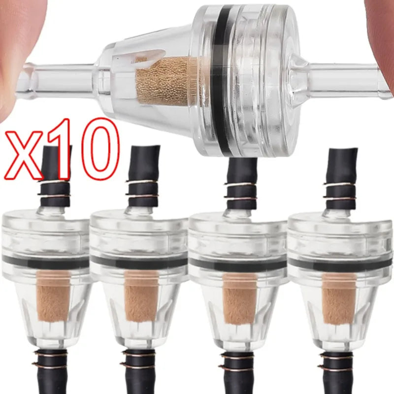 10-1pcs Motorcycle Fuel Filter Inline Gas Gasoline Filter for Dirt Pite Bike ATV UTV 1/4" Transparent Motorbike Accessories