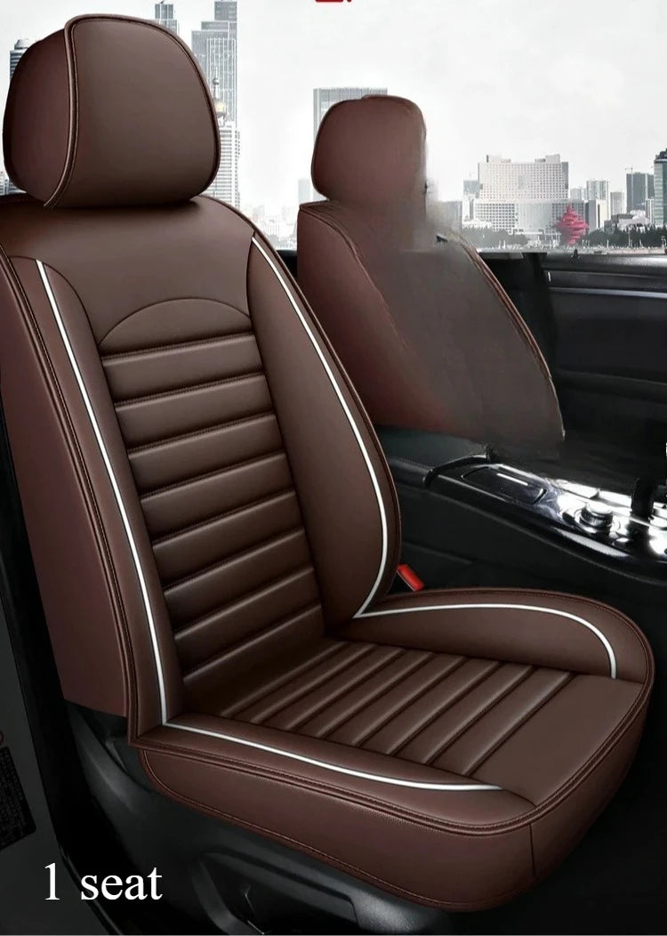 All Season Genuine Leather Full Coverage 5-Seater Car Seat Covers Summer Ready Universal Fit for Cars SUVs Trucks Premium Auto