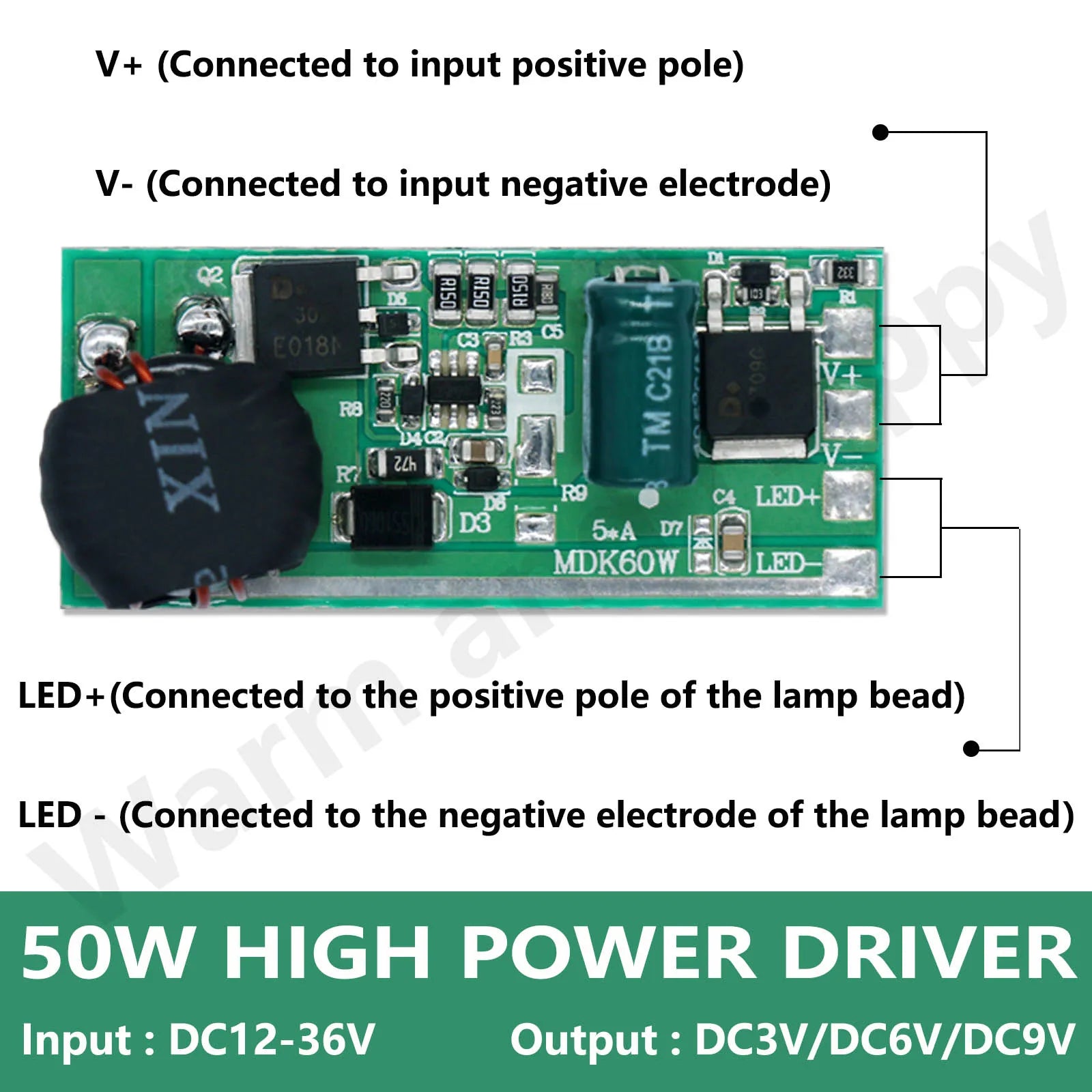 LED Car External Headlights Output 15-45W Aluminum Substrate High Power Drive 4.7A Power Supply Car Lights Motorcycle Light