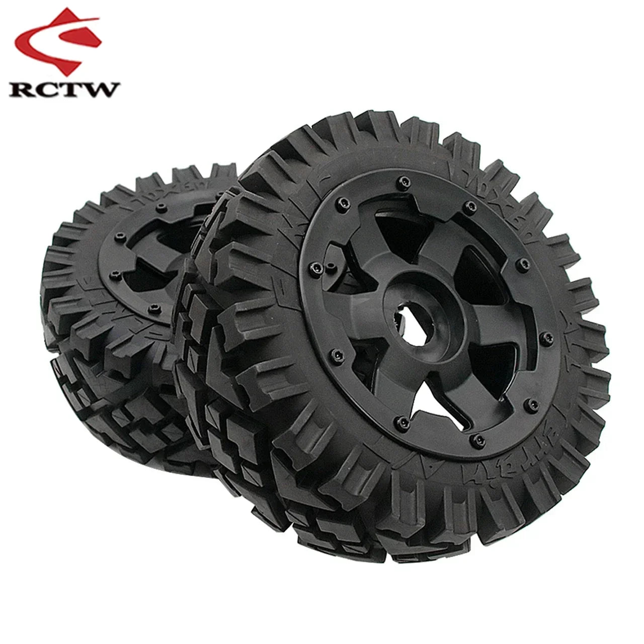 All Terrain Super Wear-resistant Complete Tyre Rear or Front Wheel Tire Set for 1/5 HPI ROFUN ROVAN KM BAJA 5B SS Rc Car Parts