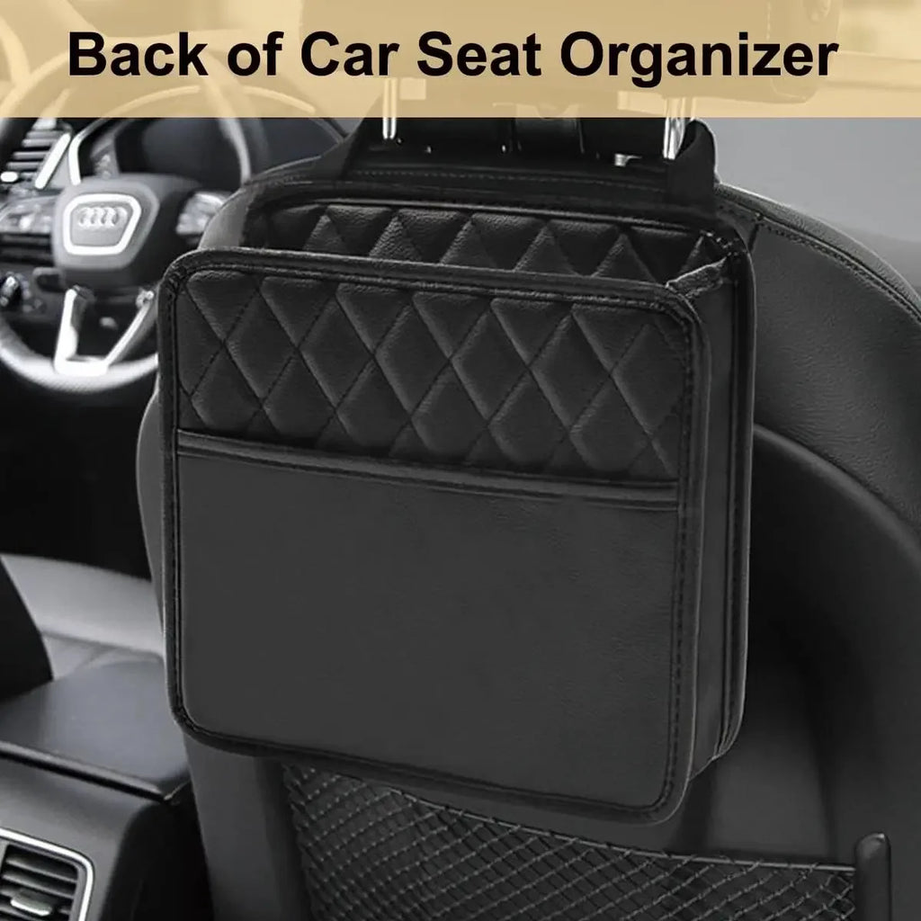 Car Organizer Multi-functional Car Seat Storage Bag Waterproof Hanging Car Seat Organizer Garbage Bag Suitable for Most Car