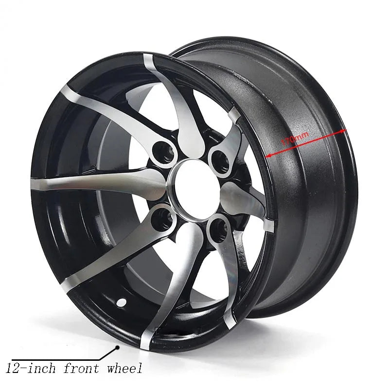 12 Inch Aluminum Alloy Front And Rear Wheels For DIY ATV UTV Go Kart Quad Bike Golf Car Tour Car 12-inch Tires