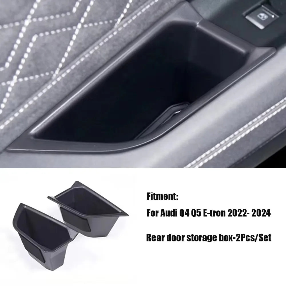 Car Interior Organizer Storage Box Armrest Central Console Tidy Stowing For Audi Q e-tron/Q5 2022-2024 Auto Accessories ﻿