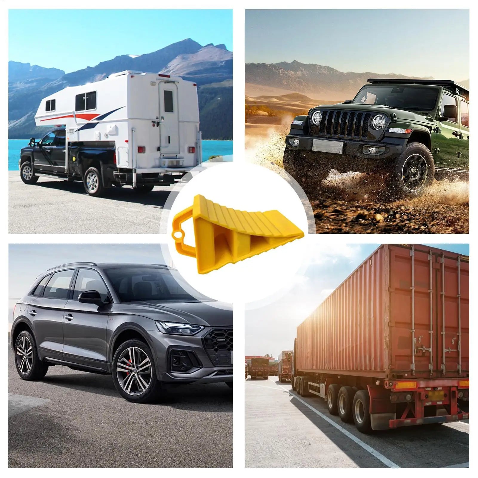 Anti-Slip Car Truck Wheel Chocks Multi-purpose Vehicles Wheel Ramp Pads Wear-Resistant Tire Stopper For Cars RVs