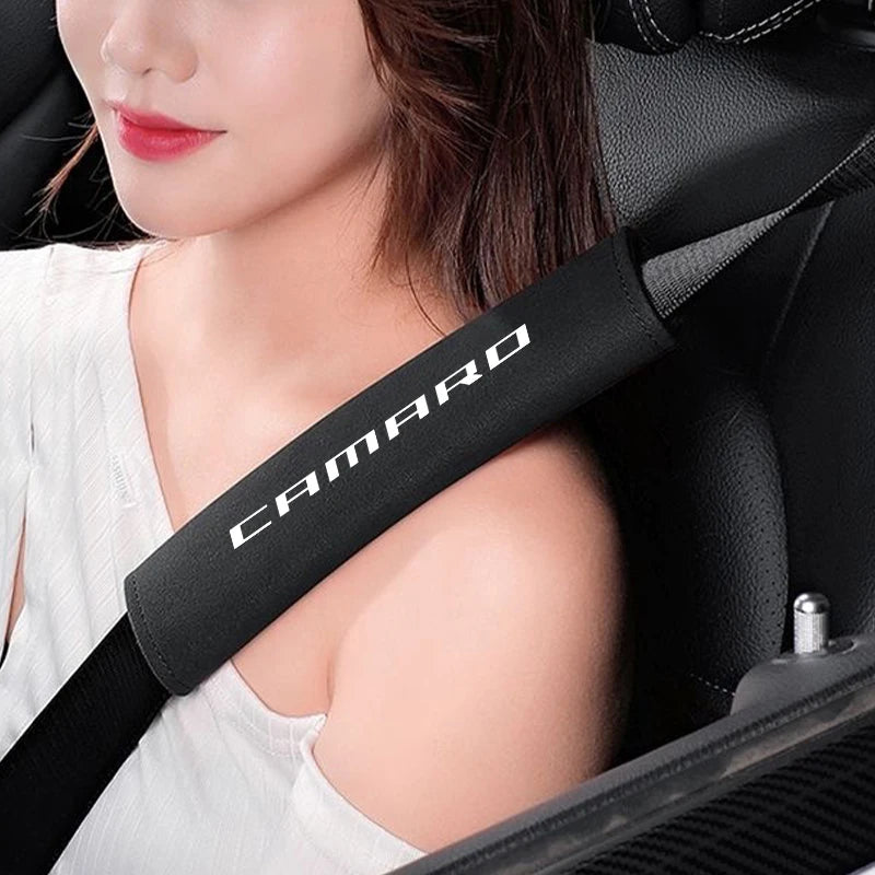 Suede Leather Car Seat Belt Safety Belt Shoulder Cover for Chevrolet CAMARO Cruze Camaro Captiva Aveo Silverado Interior Auto