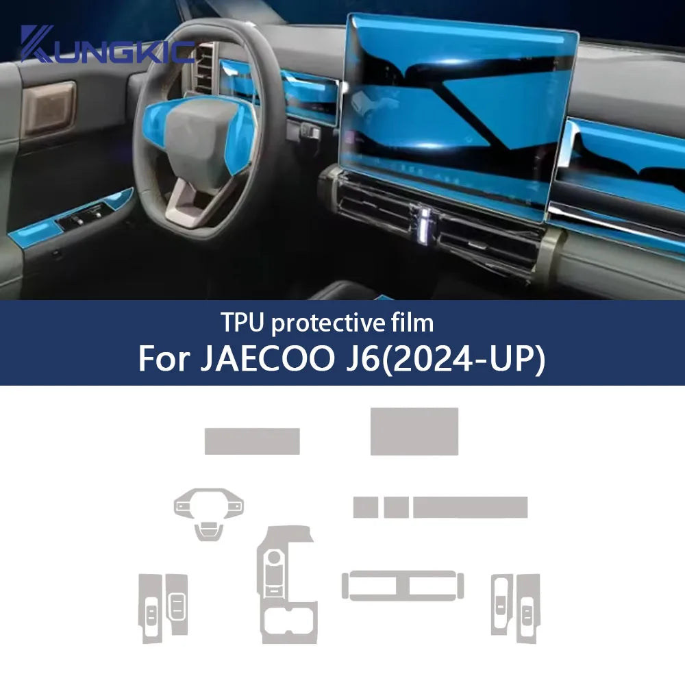 For JAECOO J6 Chery Icar 03 2024 2025 Interior Anti-scratch Protector Film Car Door Center Console Dashboard Navigation TPU