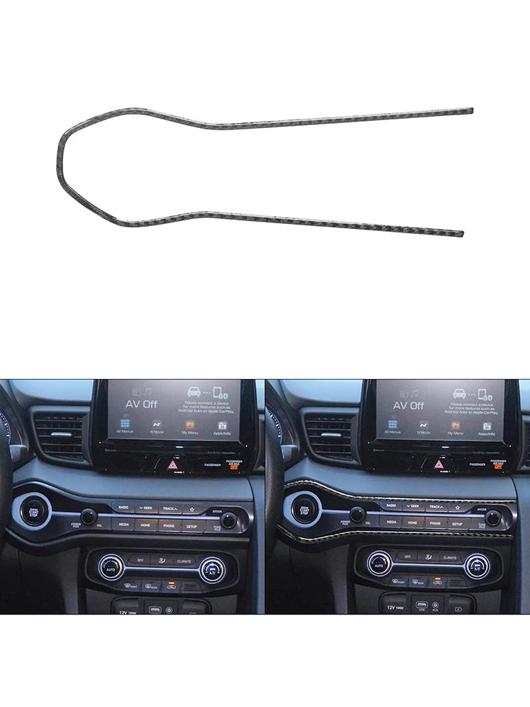 Car Carbon Fiber Interior Mouldings Decorative Stickers For Hyundai Veloster 2019 2020 2021 2022 Cover Trim Accessories