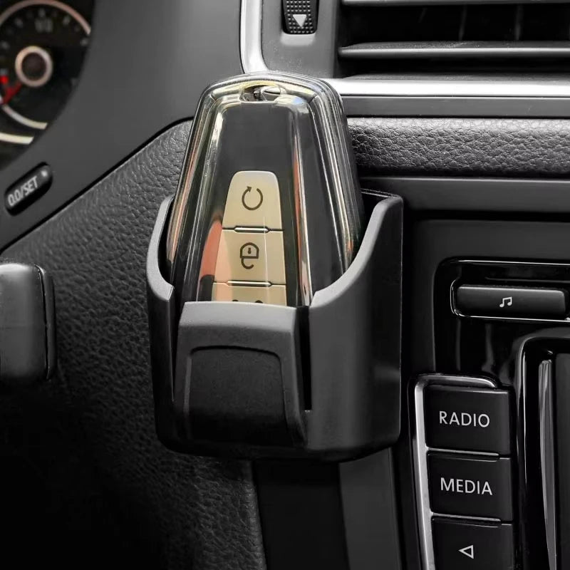 Car Key Holder Clip Car Interior Storage Box Dashboard Organizer Adhesive Mount Upgrade Style For Card Key Rack Universal Fit