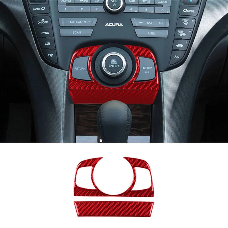 New Car Interior Decoration Carbon Fiber Red Sticker For ACURA TL 2009 2010 2011 2012 2013 2014 Auto Accessories
