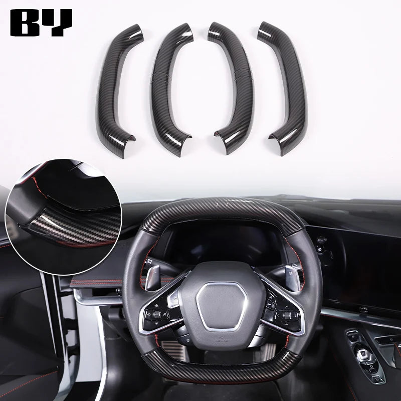 For Chevrolet Corvette C8 2020-2024 Car Accessory ABS Carbon Fiber Car Console Gear Shift Panel Cover door armrest Trim Sticker