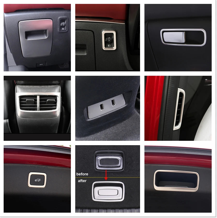For MG HS 2018-2022 Interior Accessories  Tailgate Tail Door Inside AC Outlet Vent Head Lights Lamp Switch Button Cover Trim