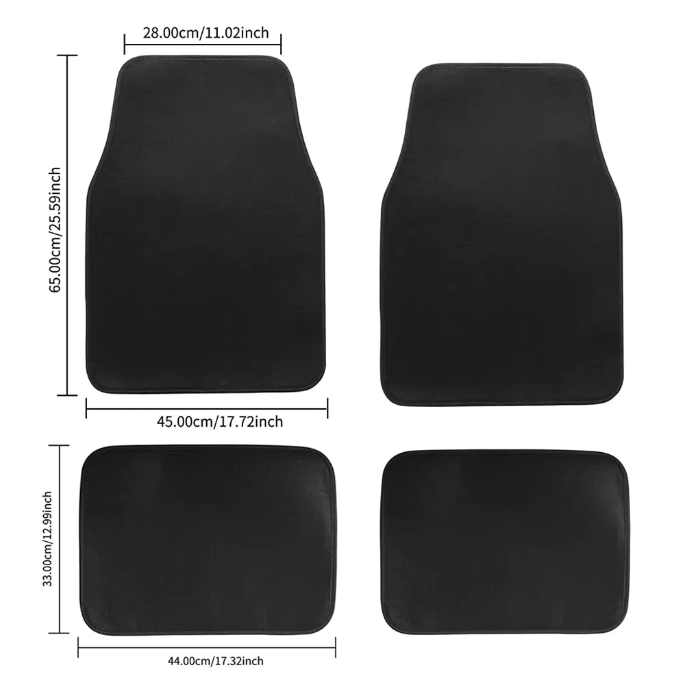 4pcs Universal Car Floor Mat Front & Rear Automotive Carpet Floor Mats Dirt And Wear-Resistant For SUV Sedans Vans Accessories