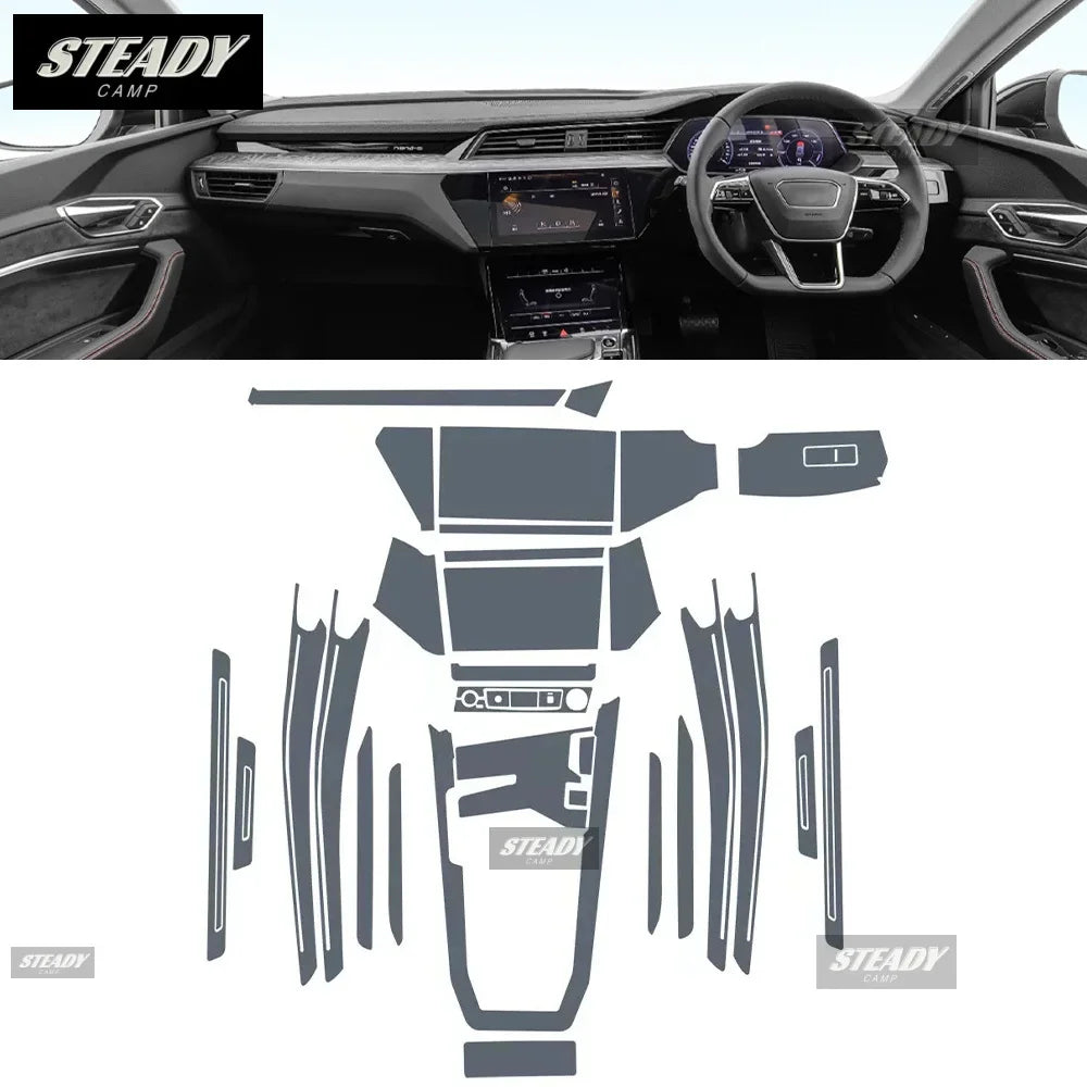 For Audi e-tron 2020-2023 Car interior Center console transparent TPU Paint protective film Anti scratch sticker LCD screen PPF