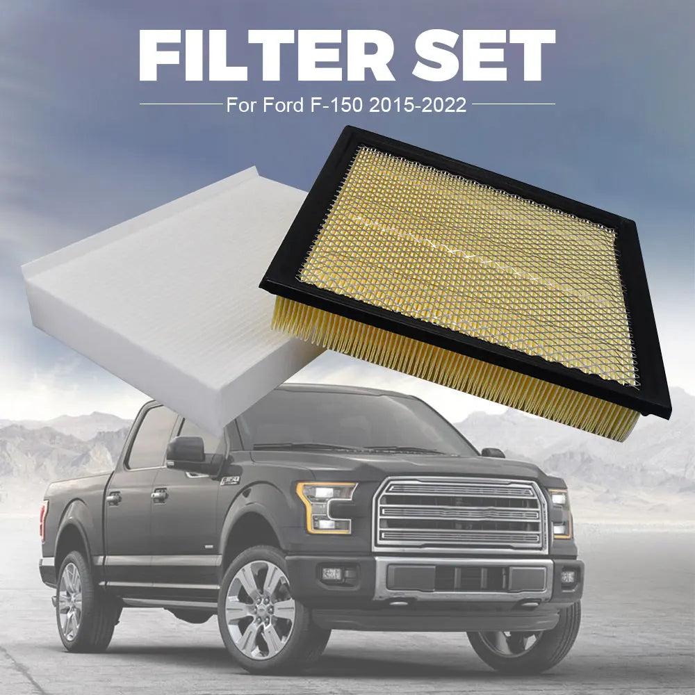 2Pcs Filter Set For FORD F-150 Raptor XIV 3.5T 2022/ XIII 3.3L 2015/ Expedition 3.5 2017-2021 Engine Cabin Fresh Air Oil Filte