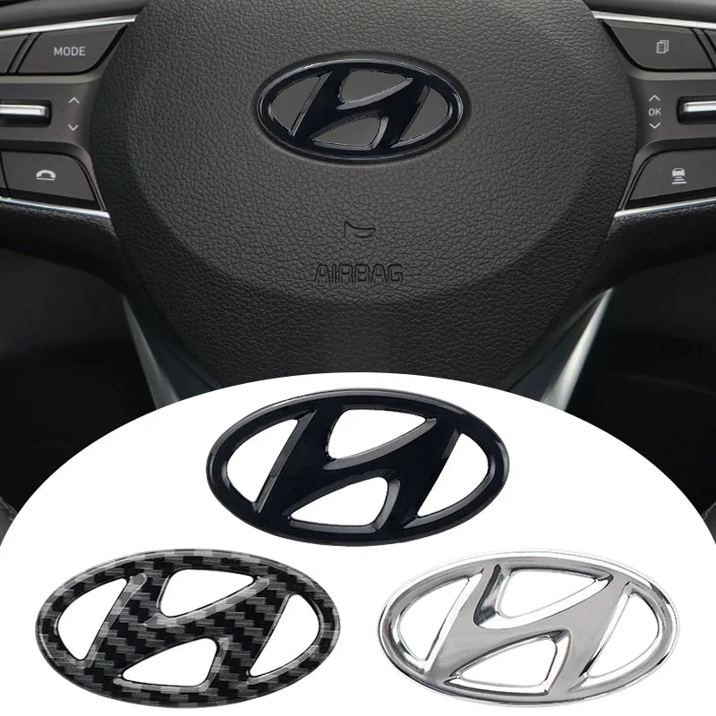 Car Styling Steering Wheel Emblem Sticker Interior Badge Accessories For Hyundai Tucson Elantra Accent Mistra Lafesta IX35 I20