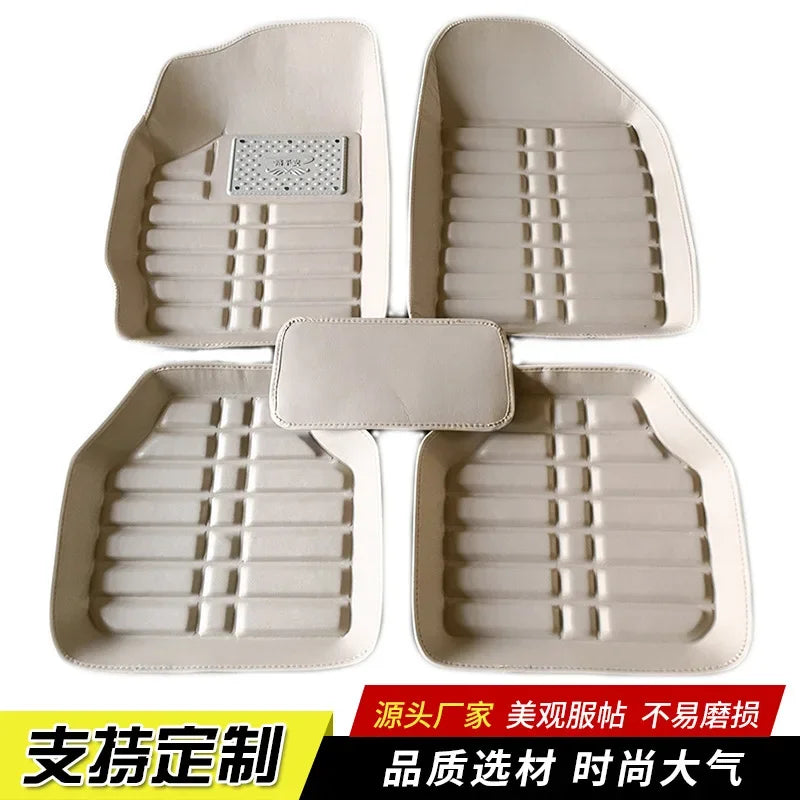 5pcs Premium Easy Clean  Waterproof Auto Foot Pad Universal Waterproof PU Leather Durable Car Floor Mats Car Interior Accessorie